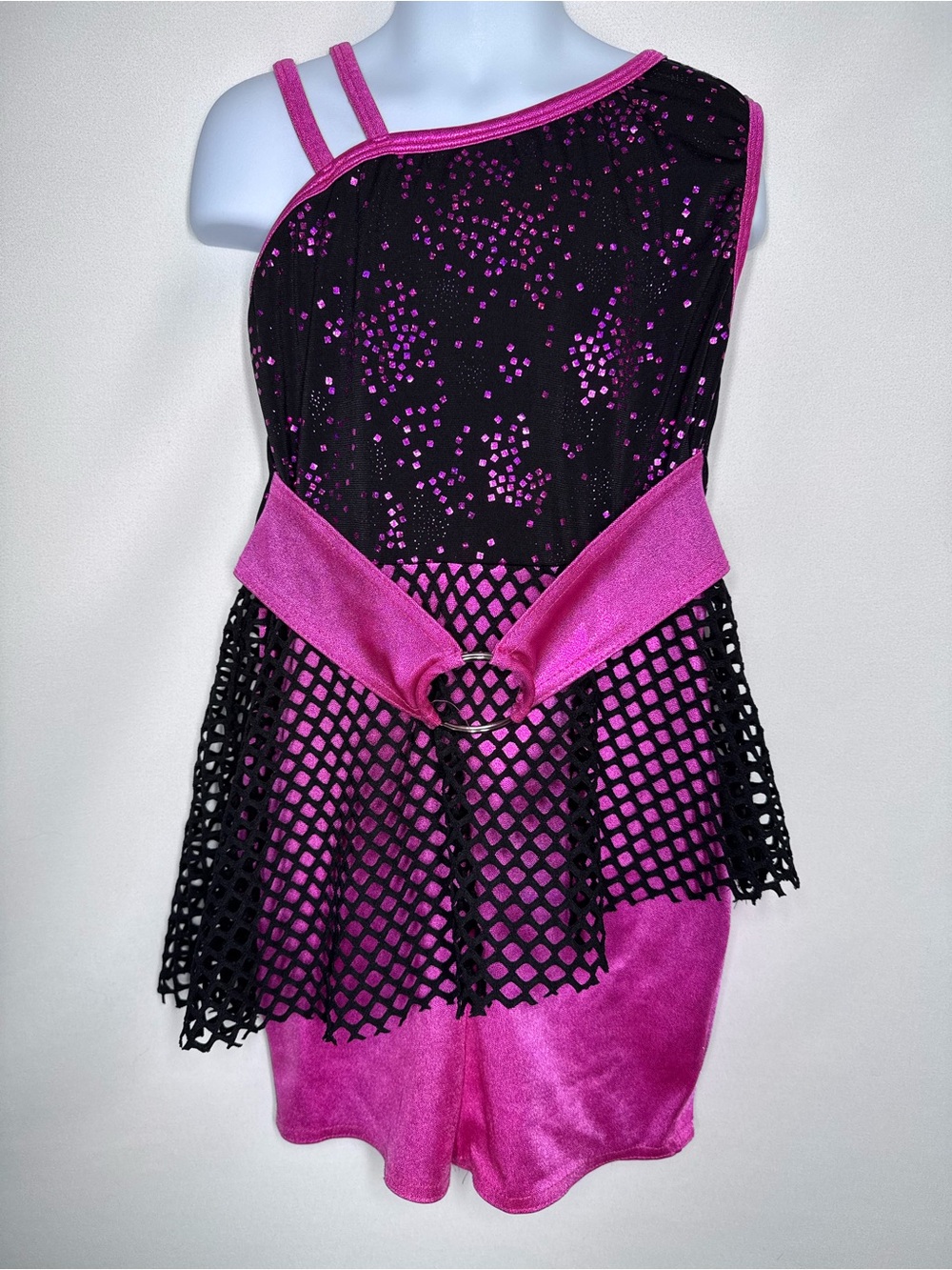 A Wish Come True "Shop Around" #3690 Jazz Dance Costume Pink Black LC 12-14